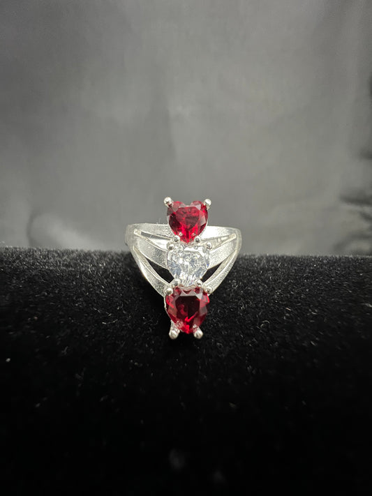 3 Heart Ring .925 Sterling Silver