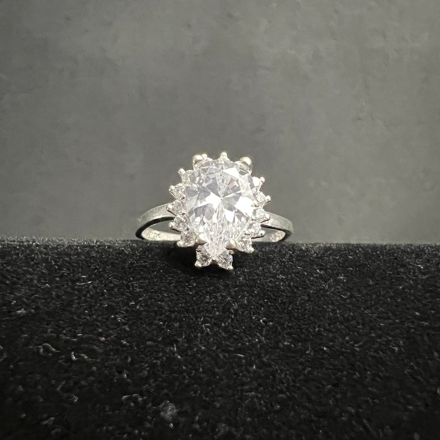 Teardrop Engagement Ring 925 Sterling Silver