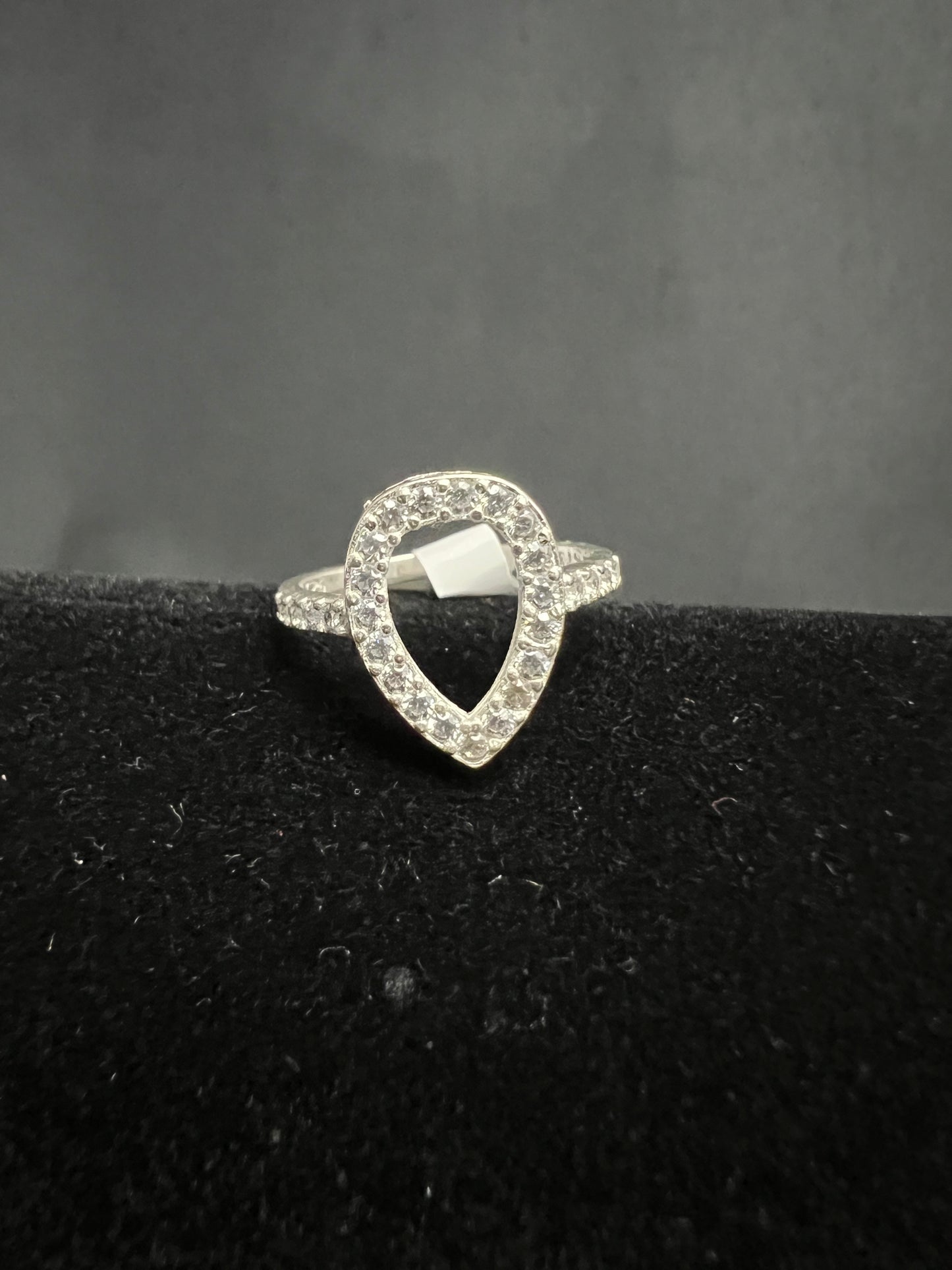 Teardrop Outline Ring .925 Sterling Silver