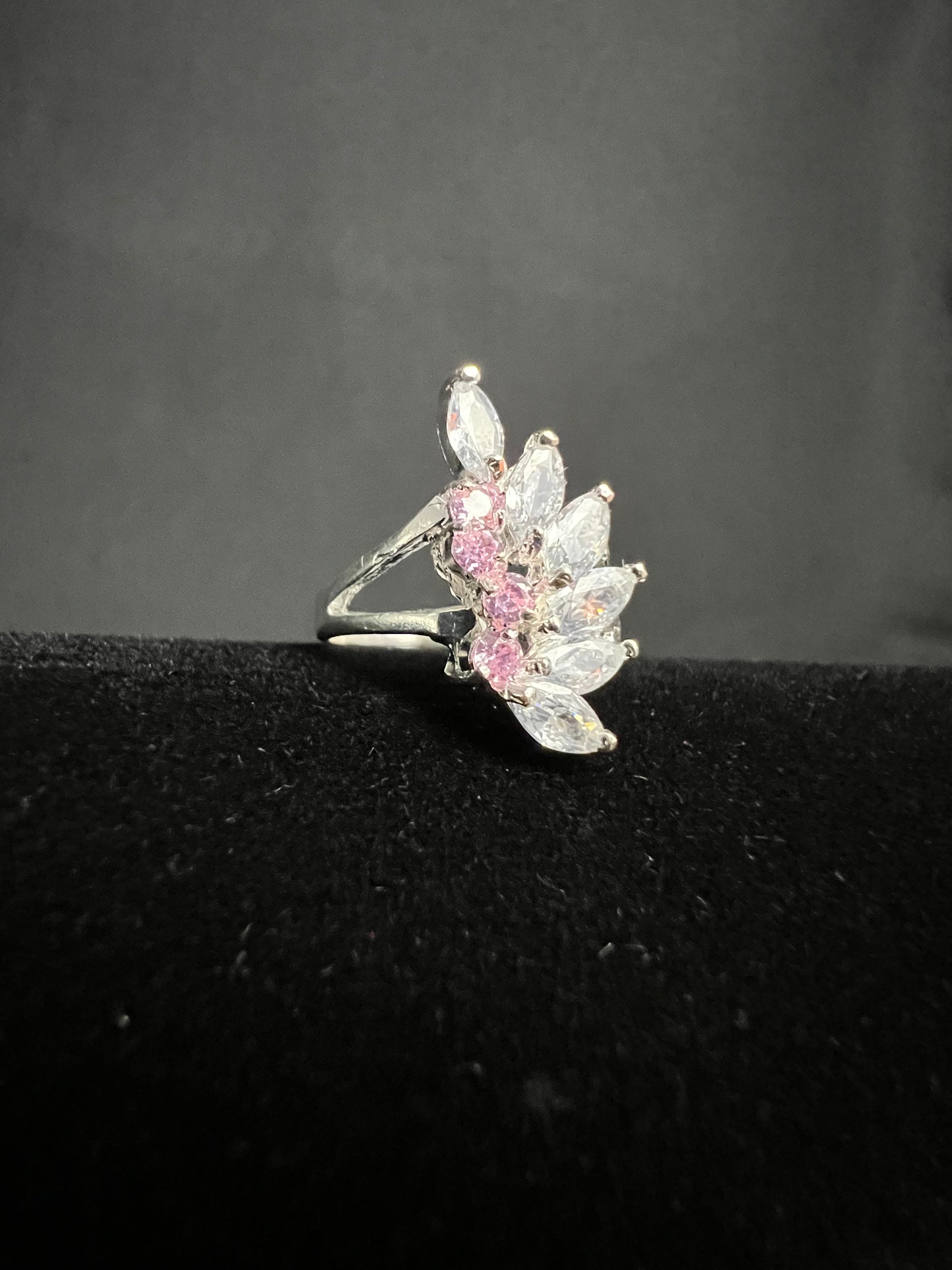 Pink Angel Wing Ring .925 Sterling Silver