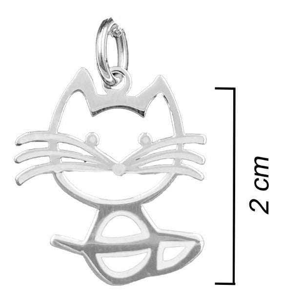 Cat Outline Sterling Silver Pendant