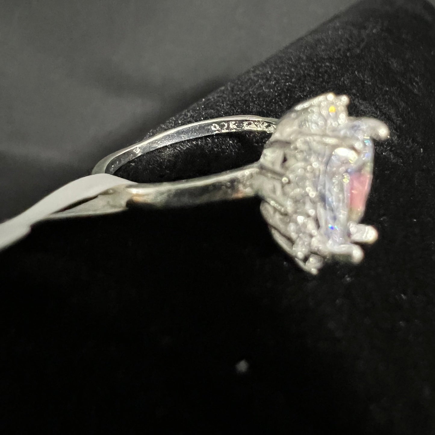 Teardrop Engagement Ring 925 Sterling Silver
