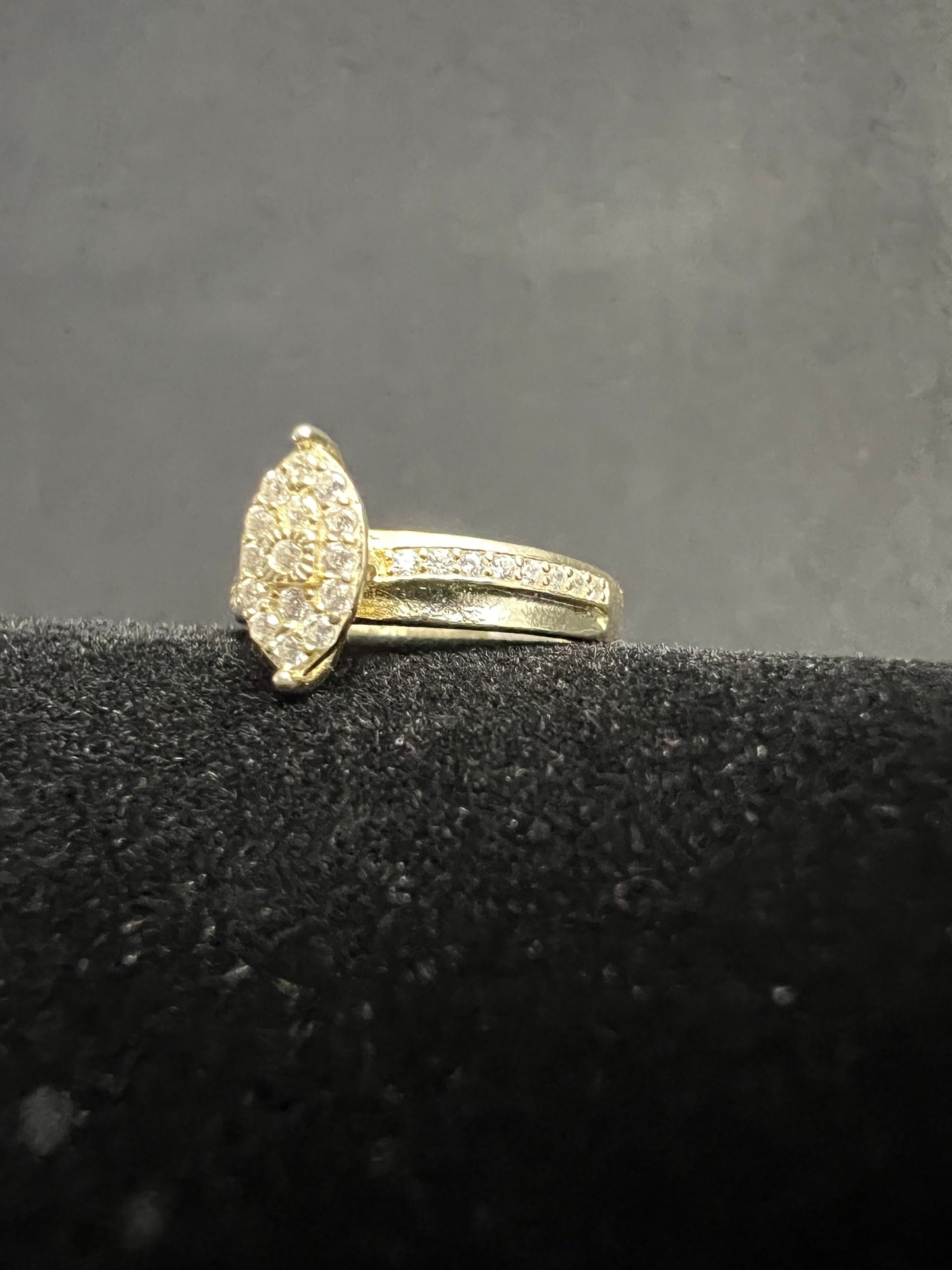 Marquise Gold Plated CZ .925 Sterling Silver Ring