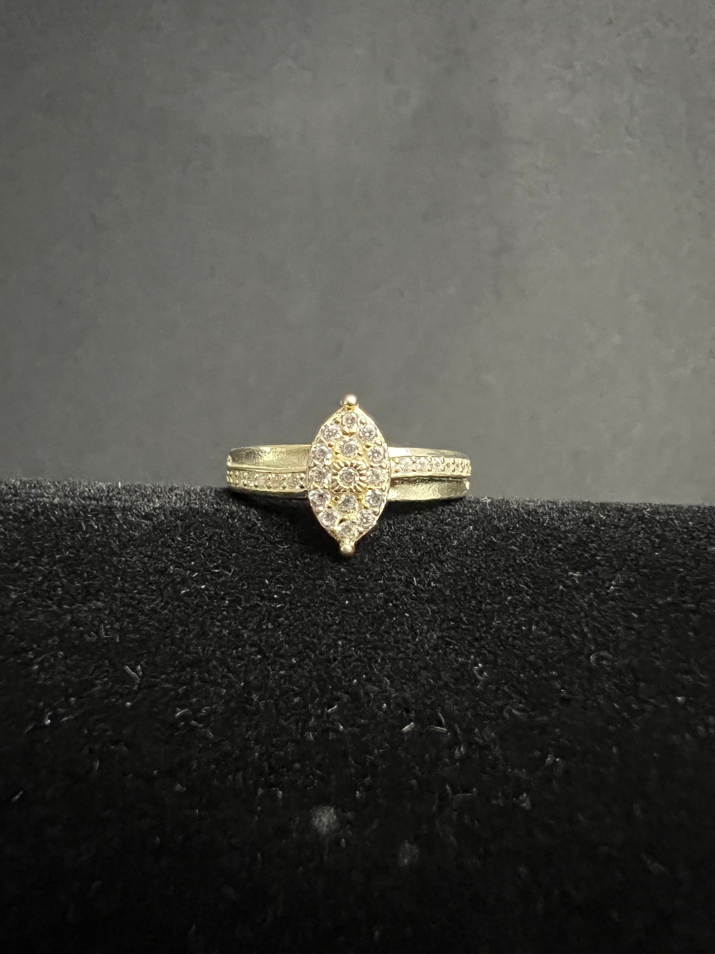 Marquise Gold Plated CZ .925 Sterling Silver Ring