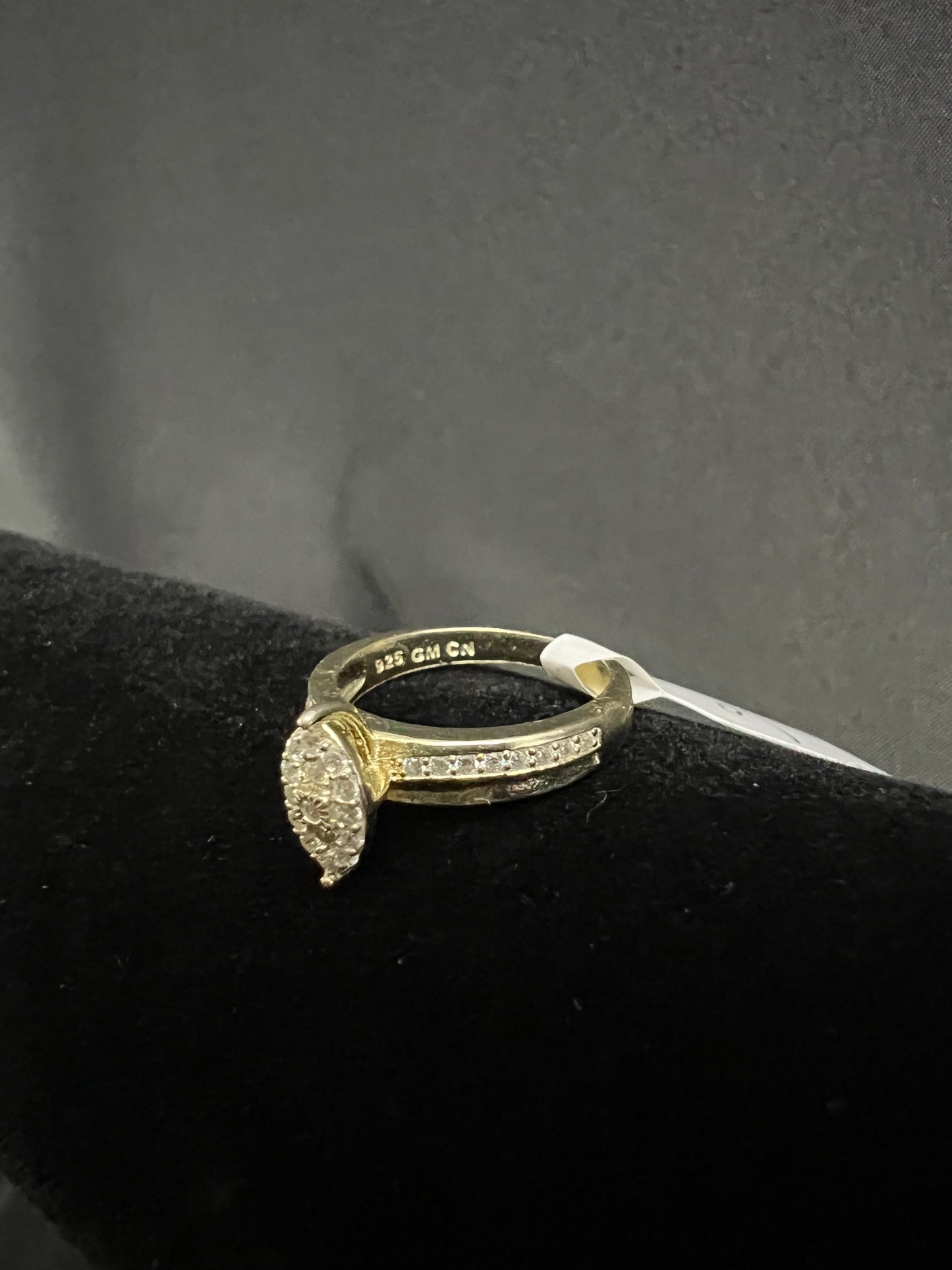 Marquise Gold Plated CZ .925 Sterling Silver Ring