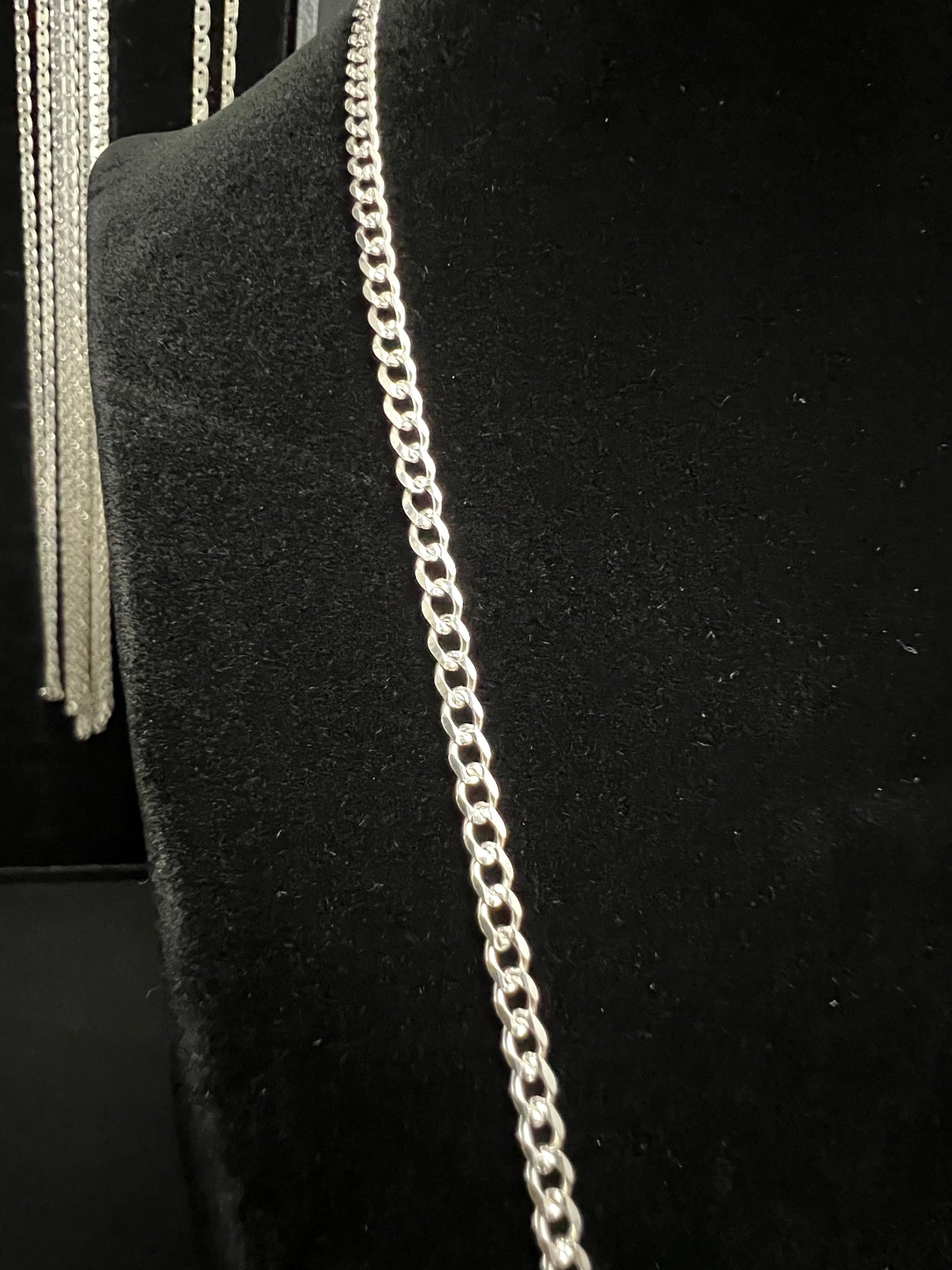 22" Cuban Curb Link 925 Sterling SIlver Chain Necklace 3.8mm