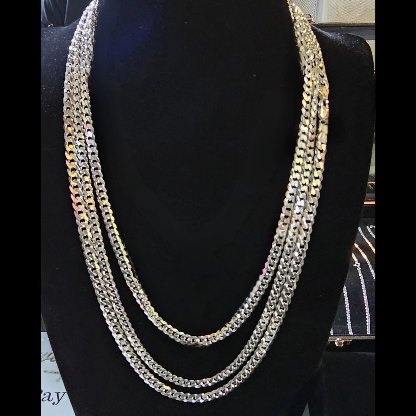 24" Cuban Link 925 Sterling Silver Diamond Cut Chain Necklace - 4.6mm