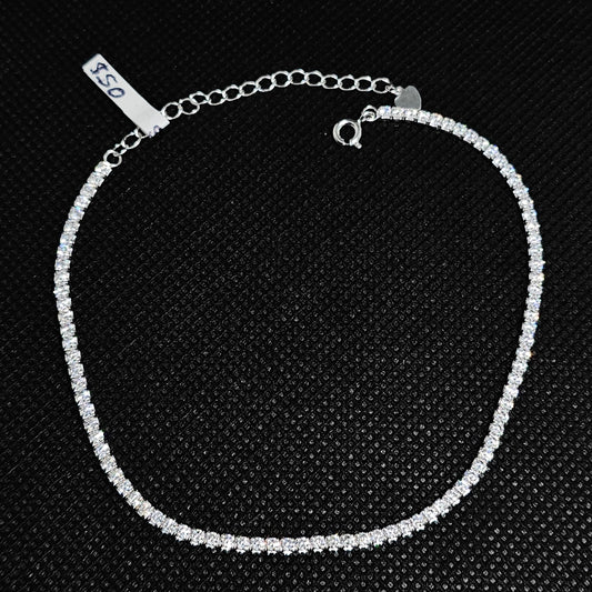 925 Sterling Silver Women's Tennis Anklet