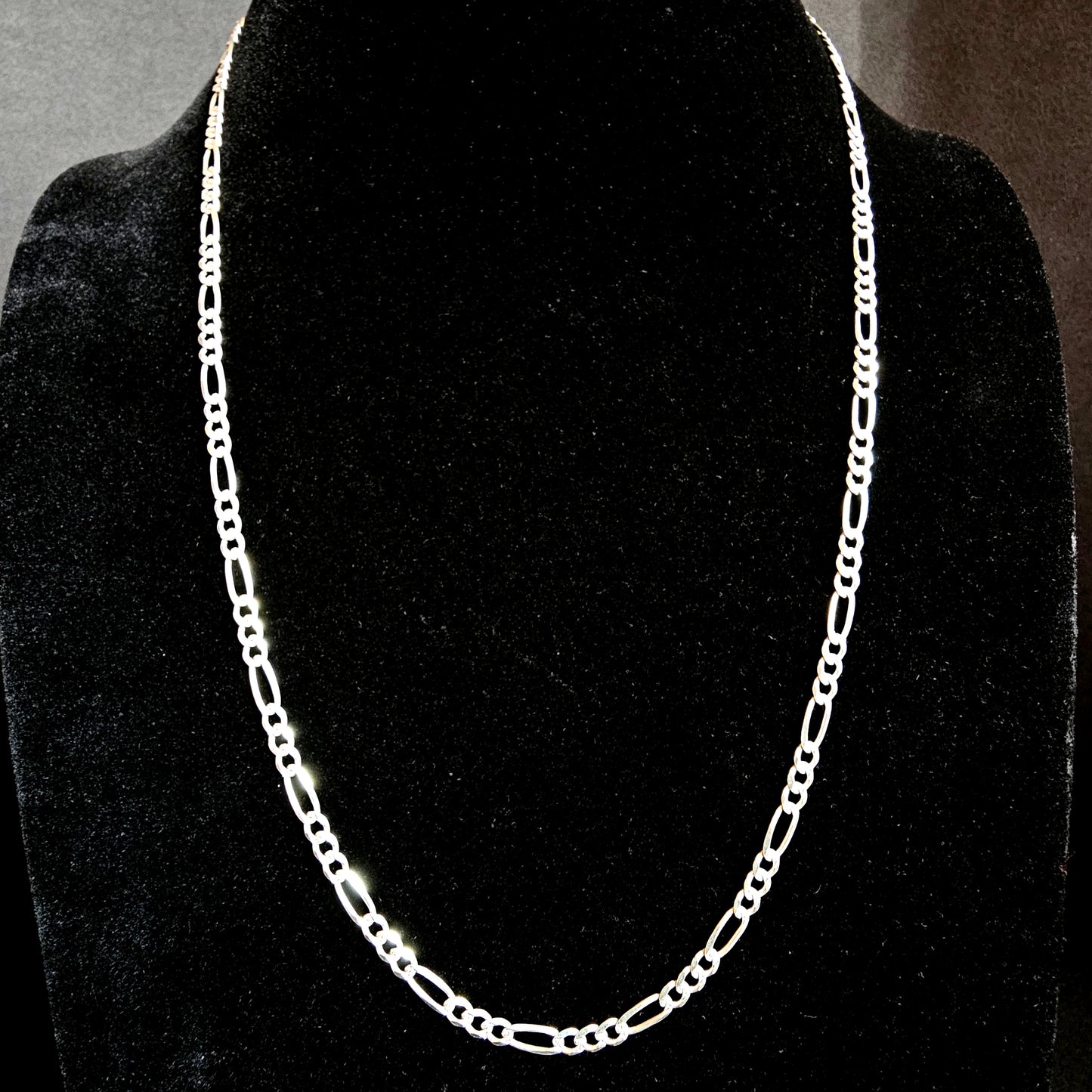 Figaro Link 925 Sterling Silver Chain Necklace 4mm